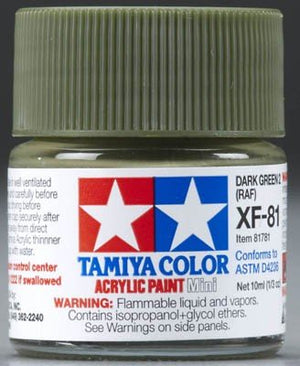 Tamiya XF81 Dark Green 2 RAF (81781) Acrylic paint 10ml – imagen 2