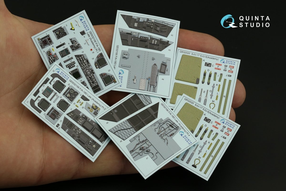 Quinta Studio QD32156 F/A-18D late 3D-Printed &amp;amp; coloured Interior on decal paper (Academy) 1/32 – immagine 8