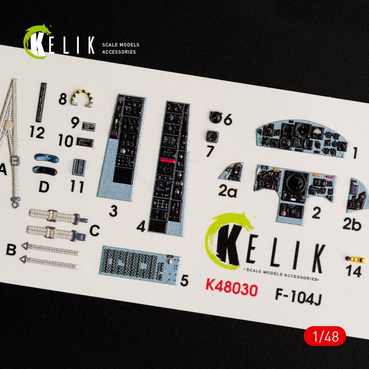 KELIK K48030 F-104J « STARFIGHTER » DÉCALCOMANIES 3D INTÉRIEURES POUR MAQUETTE KINETIC 1/48 – image 2