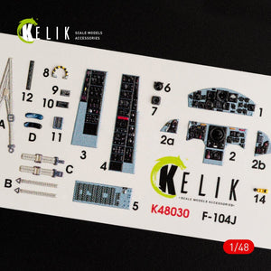 KELIK K48030 F-104J « STARFIGHTER » DÉCALCOMANIES 3D INTÉRIEURES POUR MAQUETTE KINETIC 1/48 – image 2