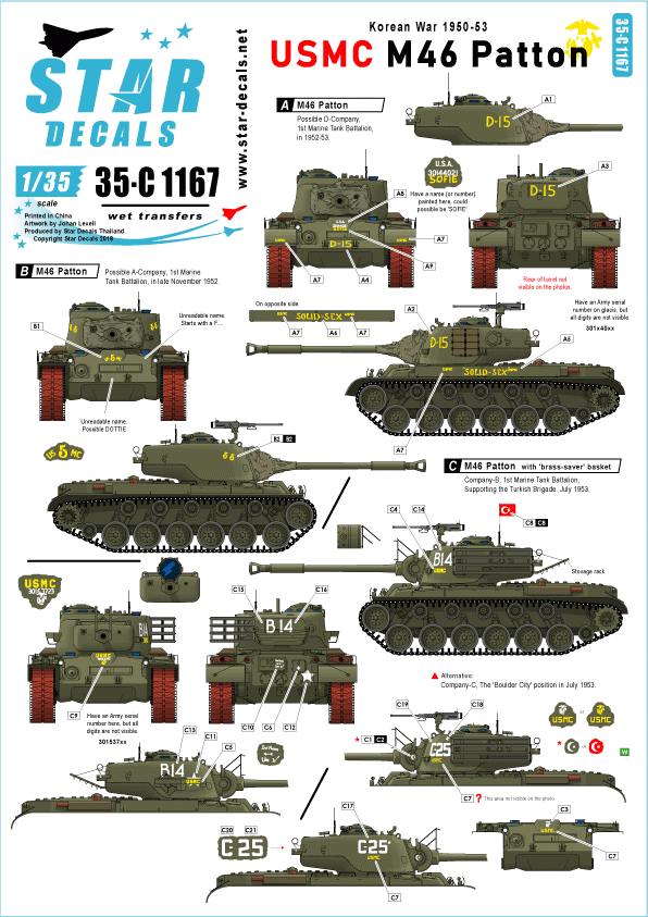 Star Decals 35-C1167 USMC M46 Patton - Guerre de Corée 1950-53 1/35