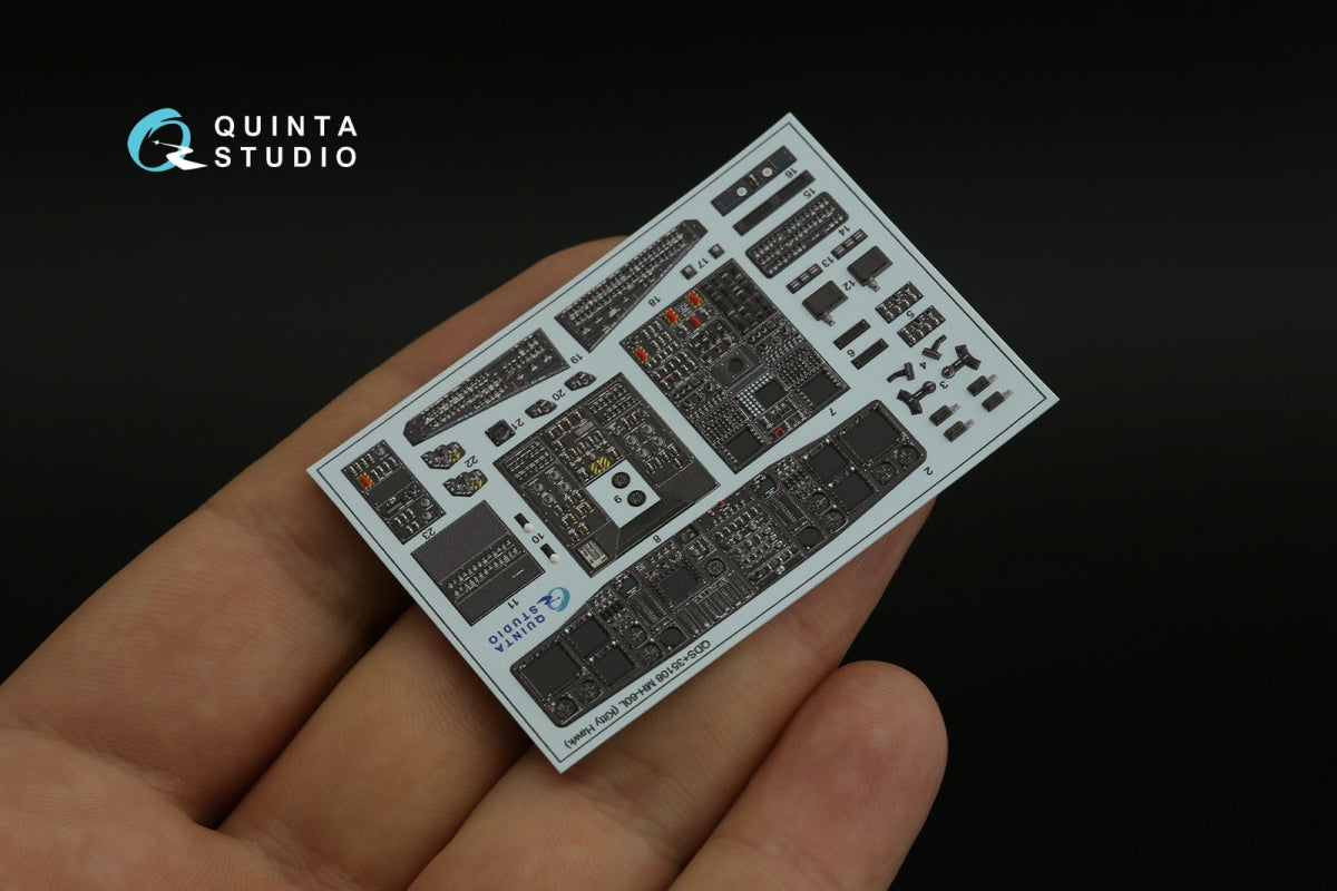 Quinta Studio QDS+35108 MH-60L 3D-Printed &amp;amp; coloured Interior on decal paper (Kitty Hawk) (with 3D-printed resin parts) (small version) 1/35 – immagine 4