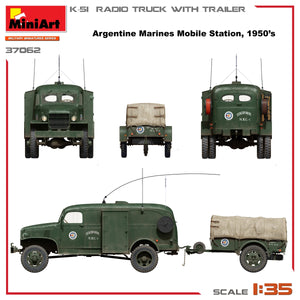 Miniart 37062 K-51 RADIO TRUCK WITH TRAILER 1/35 – imagen 4