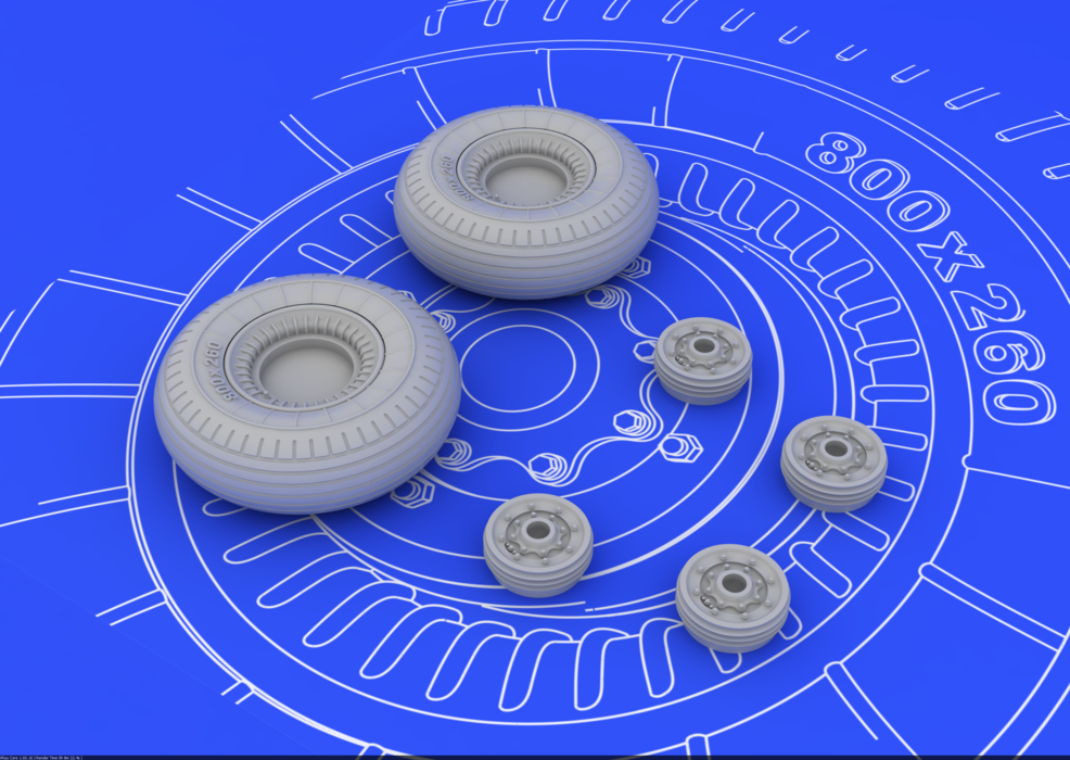 Eduard 648072 Il-2 wheels 1/48 (TAMIYA) – immagine 3