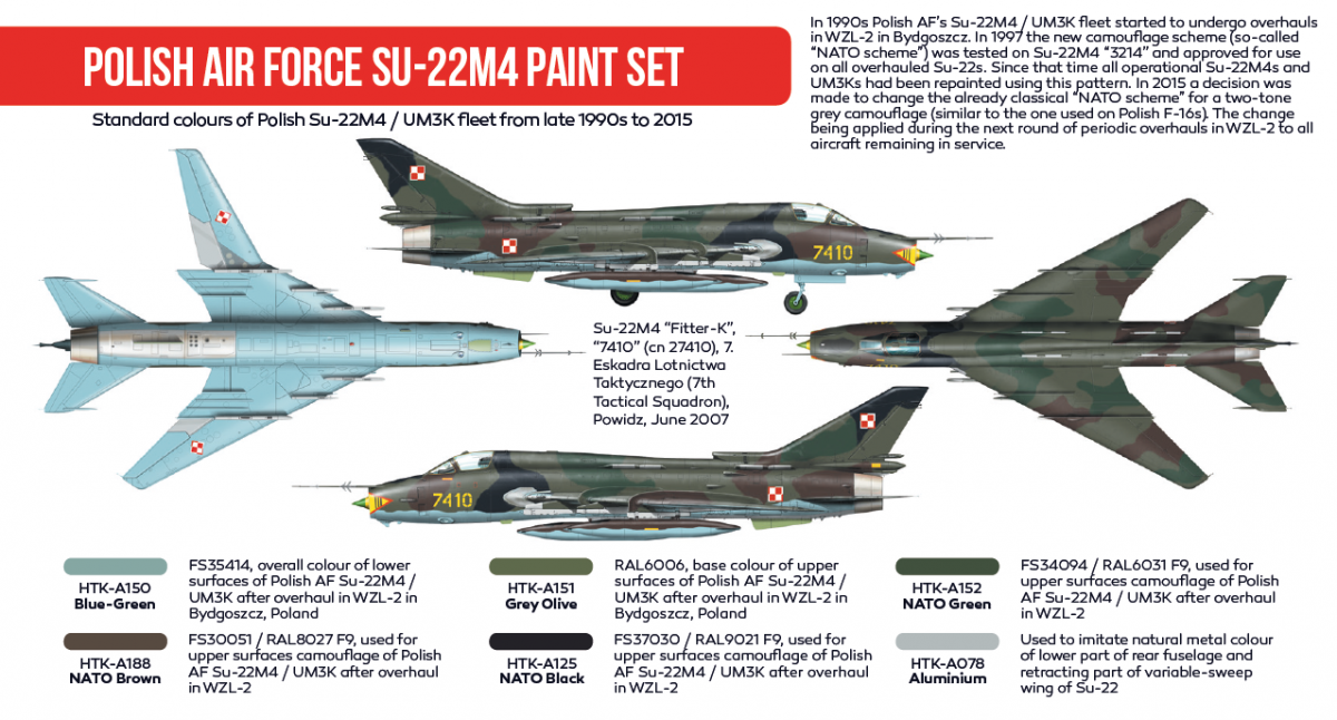 Hataka HTK-AS47 Polish Air Force Su-22m4 paint set (6x17ml) – immagine 2