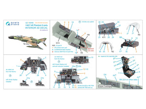 Quinta Studio QD+48488 F-4D early Phantom II 3D-Printed &amp;amp; coloured Interior on decal paper (Academy) (with 3D-printed resin parts) 1/48 – imagen 3