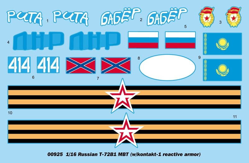 Trumpeter 00925 Russian T-72B1 MBT w/kontakt-1 reactive armor 1/16 – Bild 4