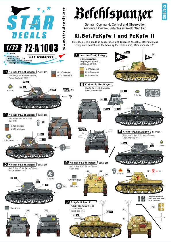 Star Decals 72-A1003 Befehlspanzer #1 1/72 – image 2