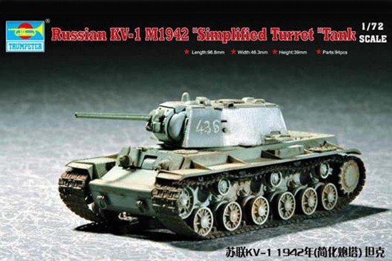 Trumpeter 07234 Russia KV-1(Model 1942) Simplified Turret Tank 1/72