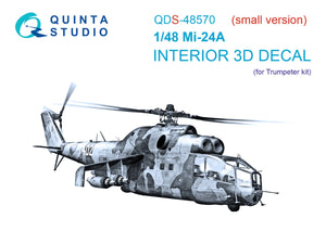 Quinta Studio QDS-48570 Mi-24A 3D-Printed &amp;amp; coloured Interior on decal paper (Trumpeter) (small version) 1/48