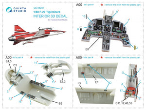 Quinta Studio QD48257 F-20 Tigershark 3D-Printed &amp;amp; coloured Interior on decal paper (Freedom Model) 1/48 – imagen 2