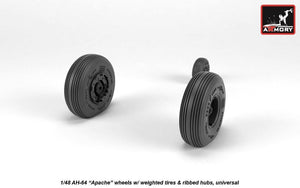Armory Models AW48331 AH-64 Apache wheels w/ weighted tires, ribbed hubs 1/48 – imagen 4