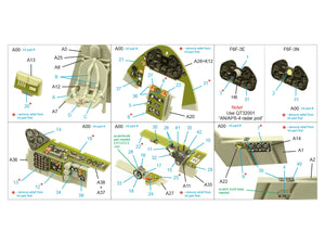 Quinta Studio QD32189 F6F-3E/N Hellcat 3D-Printed coloured Interior on decal paper (Trumpeter) 1/32 – imagen 2
