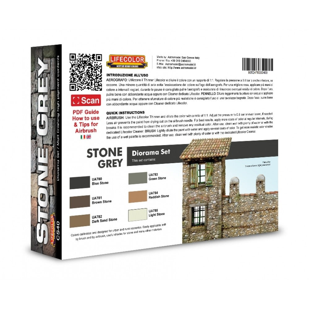 Lifecolor CS40 Acrylic paint set Stone Grey 6x22ml – zdjęcie 2