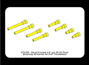 Aber A72 005 Set of 8 turned cal .50 (12,7mm) U.S. Browning M2 barrels for P-47 Thunderbolt 1/72 – imagen 7