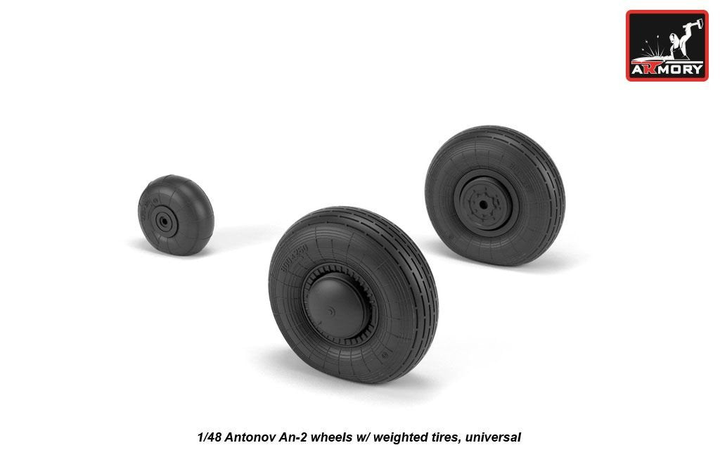 Armory Models AW48036 Antonov An-2/An-3 Colt wheels w/ weighted tires 1/48 – immagine 2
