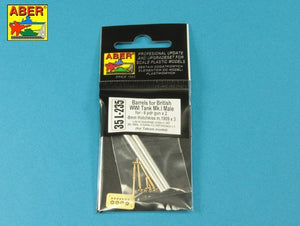 Aber 35L-235 Barrels for British WWI Tank Mk.I Male – 6 pdr. gun x 2 pcs. &amp;amp;amp;amp;amp;amp;amp;amp; 8mm Hotchkiss m.1909 x 3 pcs. 1/35 – imagen 9