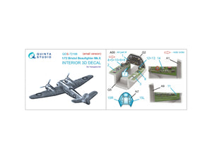 Quinta Studio QDS-72198 Bristol Beaufighter Mk.X 3D-Printed &amp;amp; coloured Interior on decal paper (Hasegawa) (small version) 1/72 – immagine 2