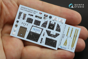 Quinta Studio QD48218 Hawker Typhoon Mk.1b early 3D-Printed &amp;amp; coloured Interior on decal paper ( Hasegawa ) 1/48 – immagine 12