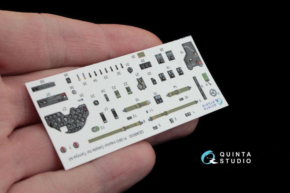 Quinta Studio QD48030 P-38G 3D-Printed &amp;amp; coloured Interior on decal paper (for Tamiya kit) 1/48 – Bild 3