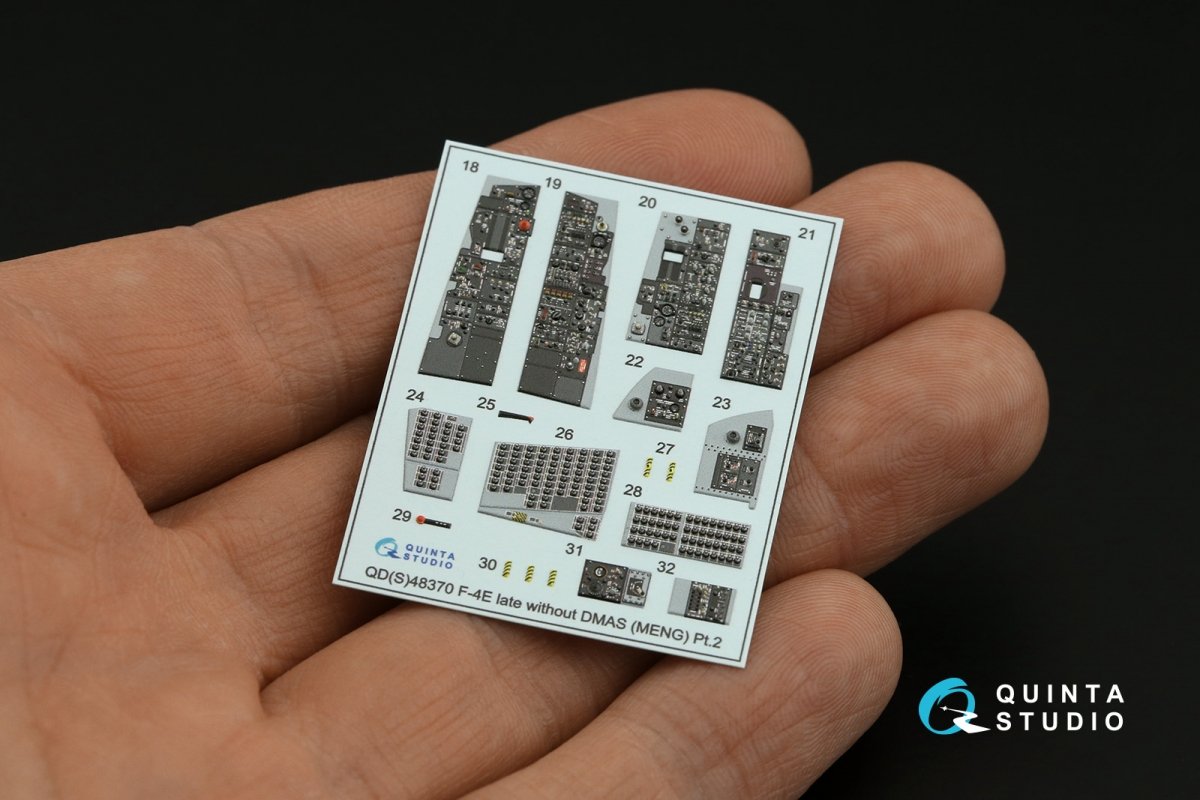 Quinta Studio QD+48370 F-4E late without DMAS 3D-Printed &amp;amp; coloured Interior on decal paper (Meng) (with 3D-printed resin parts) 1/48 – zdjęcie 4