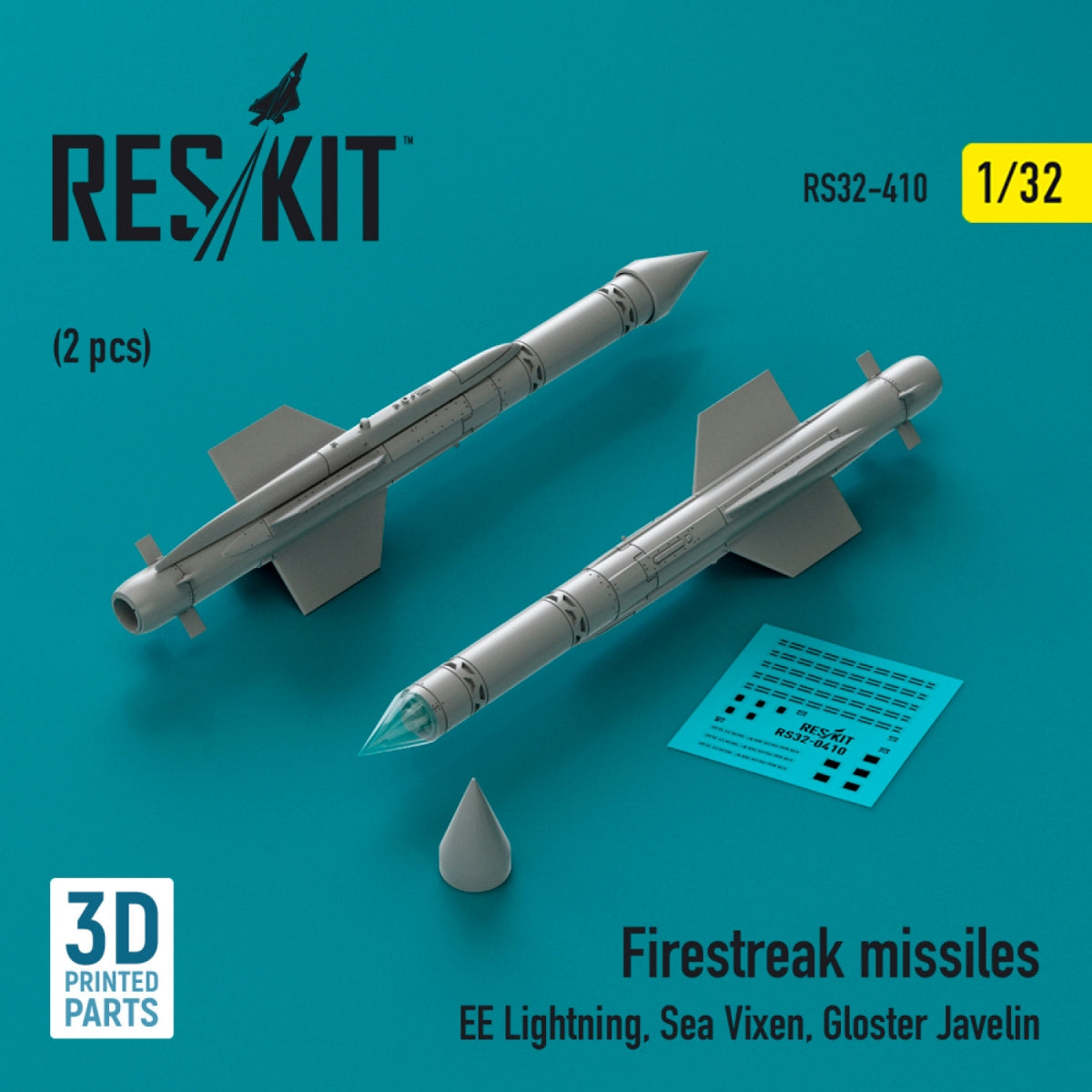 Missiles RESKIT RS32-0410 Firestreak (2 pièces) (Impression 3D) 1/32 – image 2