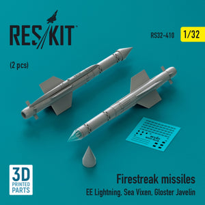 Missiles RESKIT RS32-0410 Firestreak (2 pièces) (Impression 3D) 1/32 – image 2