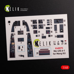 KELIK K48075 Messerschmitt Me-410 A1 interior 3D decals for Meng Model kit 1/48 – imagen 2