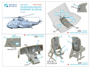 Quinta Studio QDS-48429 Westland Sea King HAS.1 3D-Printed &amp;amp; coloured Interior on decal paper (Airfix) (Small version) 1/48 – zdjęcie 2