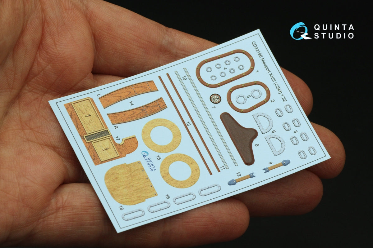 Quinta Studio QD32196 Nieuport XXIII 3D-Printed coloured Interior on decal paper (CSM) 1/32 – immagine 3
