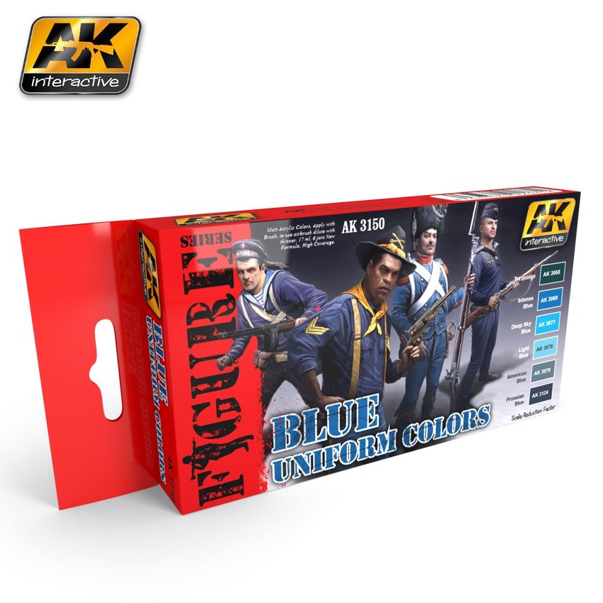AK Interactive AK3150 BLEU UNIFORME COULEURS 6 x 17 ml