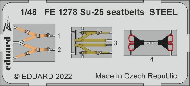 Eduard FE1278 Su-25 seatbelts STEEL ZVEZDA 1/48