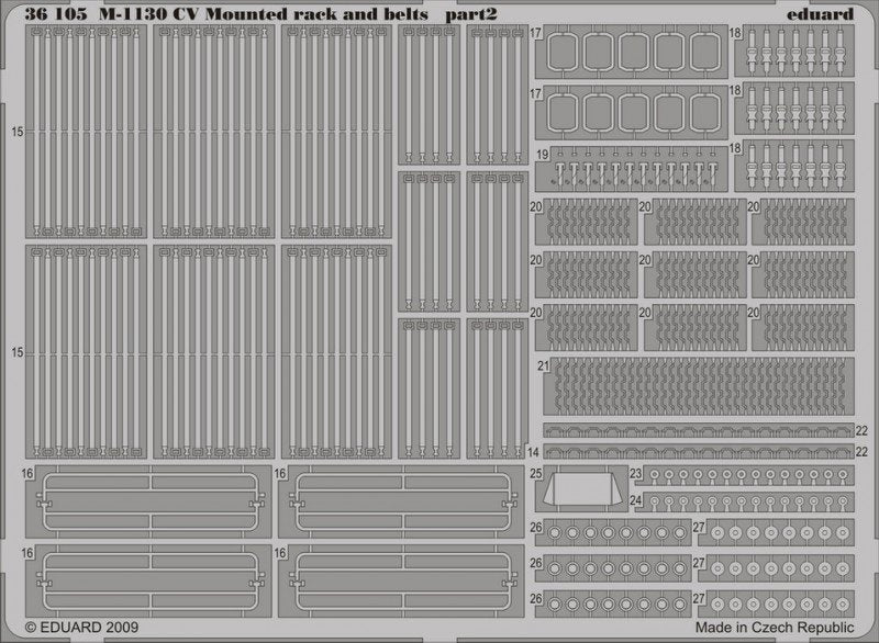 Eduard 36105 M-1130 CV Mounted rack and belts 1/35 Trumpeter