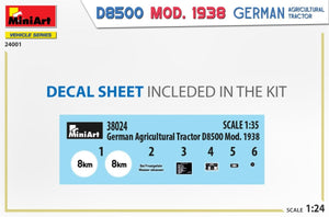 MiniArt 24001 Tracteur agricole allemand D8500 modèle 1938, échelle 1/24 – image 4
