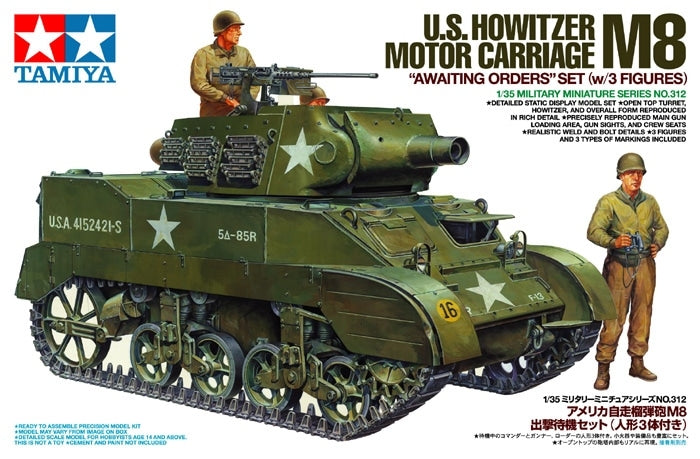 Tamiya 35312 U.S. Howitzer Motor Carriage M8 Awaiting Orders Set (w/3 Figures) 1/35 – imagen 2