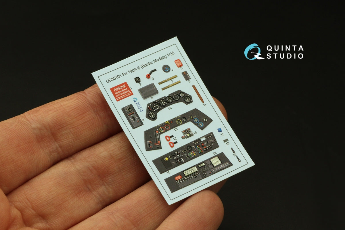 Quinta Studio QD35101 FW 190A-6 3D-Printed &amp;amp; coloured Interior on decal paper (Border Model) 1/35 – imagen 4