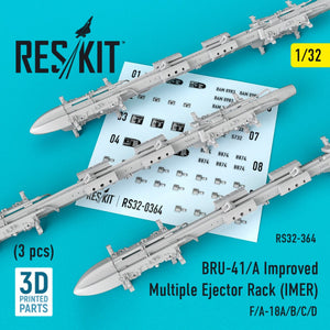 RESKIT RS32-0364 BRU-41/A RACK D&amp;#39;ÉJECTEURS MULTIPLES AMÉLIORÉ (IMER) (3 PIÈCES) 1/32