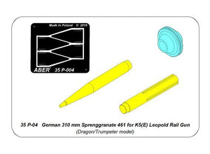 Aber 35P-04 German 310 mm Sprenggranate 4861 for K5(E) Leopold Rail Gun – imagen 8