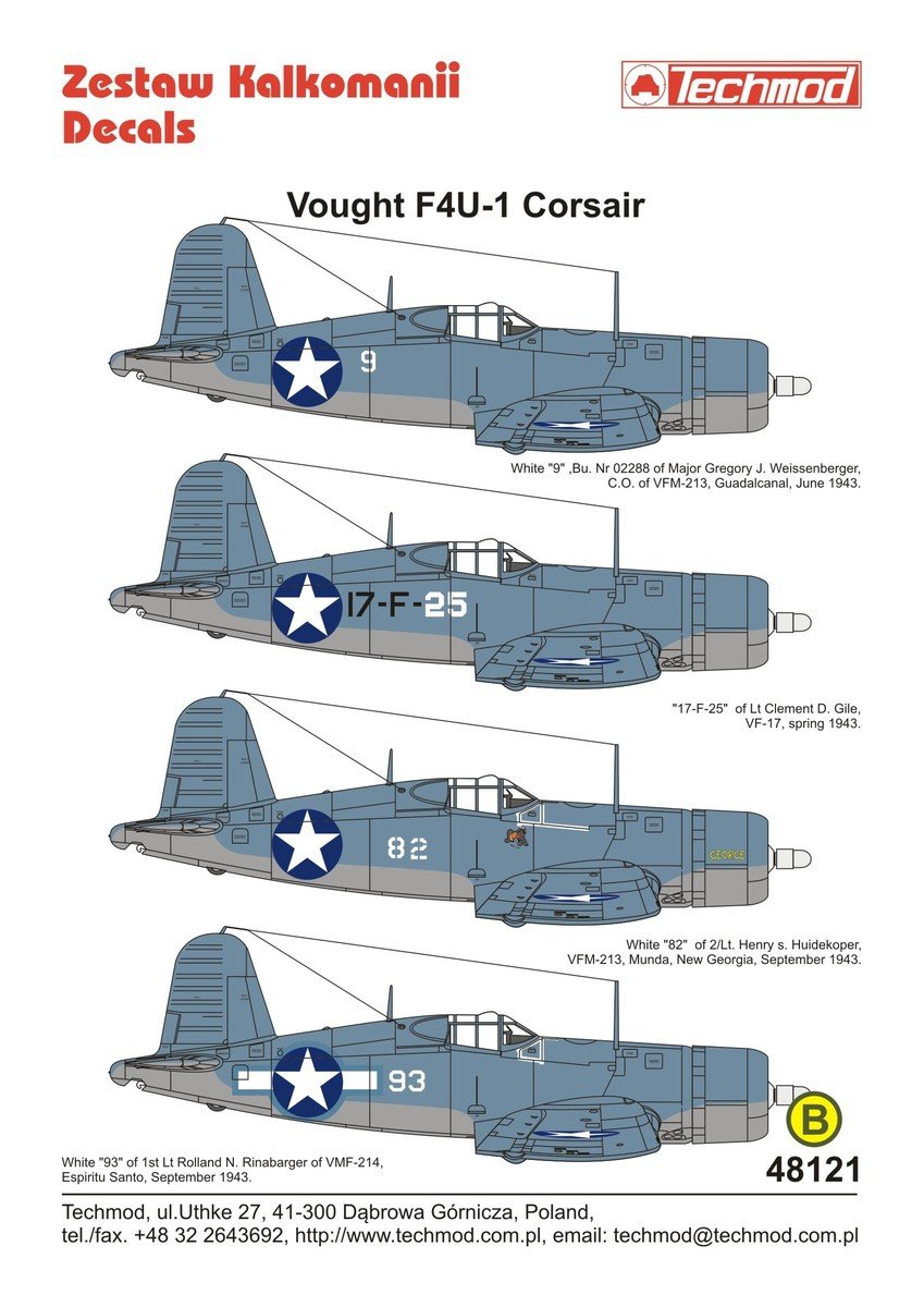 Techmod 48121 Vought F4U-1 Corsair 1/48 – imagen 2