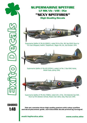 Décalcomanies Exito ED48003 Sexy Spitfires - Supermarine Spitfire LF Mk Vb - VIII - IXe 1/48