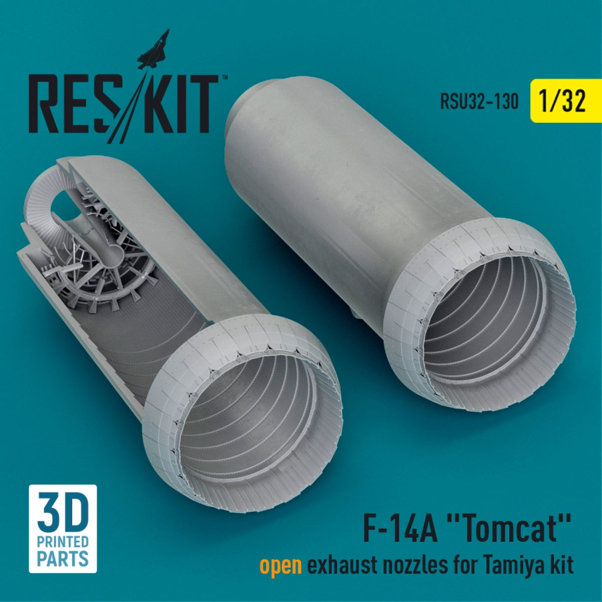 RESKIT RSU32-0130 F-14A "Tomcat" open exhaust nozzles for Tamiya kit (3D Printed) 1/32