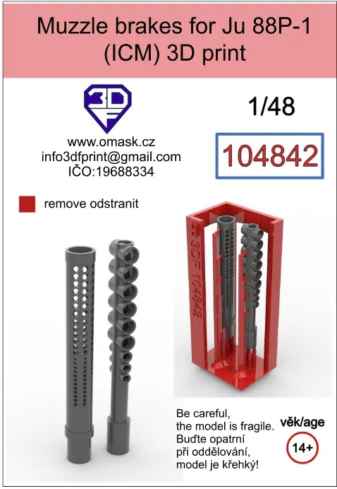 Omask 104842 Muzzle brakes for Ju88 P-1 1/48 – zdjęcie 2