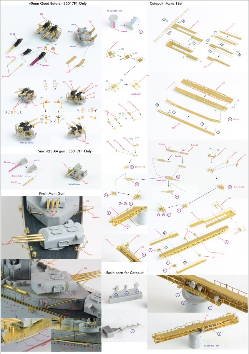 Pontos 37017F1 USS CA-35 Indianapolis 1945 Detail Up Set ADVANCED 1/350 – Bild 7