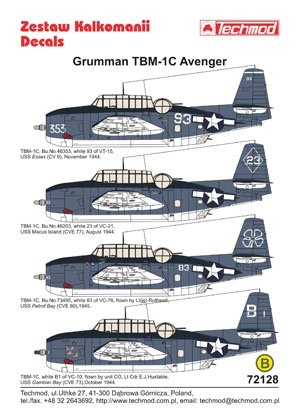 Techmod 72128 - Grumman TBM-1C Avenger 1/72 – zdjęcie 2