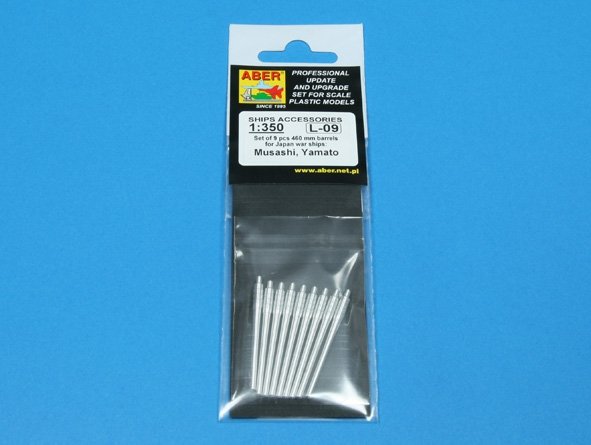 Aber 350L-09 Ensemble de 9 canons de 460 mm pour les navires japonais Yamato et Musashi (1/350) – image 5
