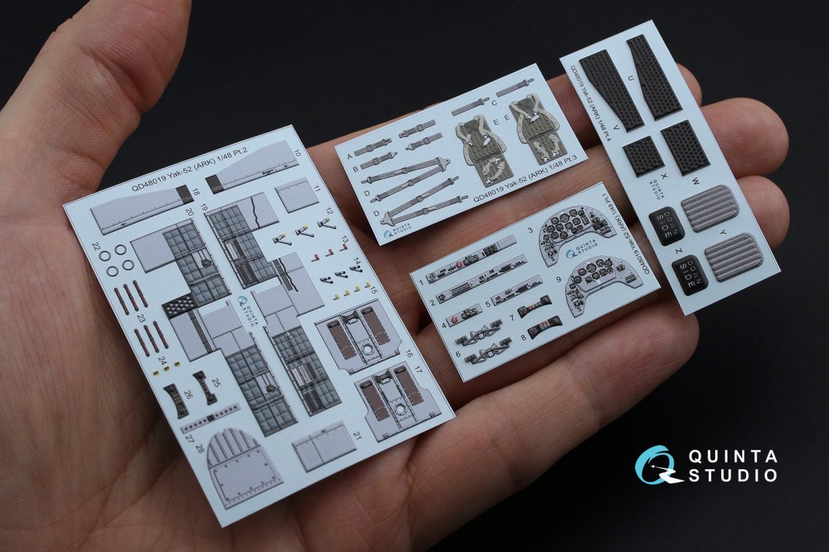Quinta Studio QD48019 Yak-52 3D-Printed &amp;amp; coloured Interior on decal paper (ARK) 1/48 – imagen 3