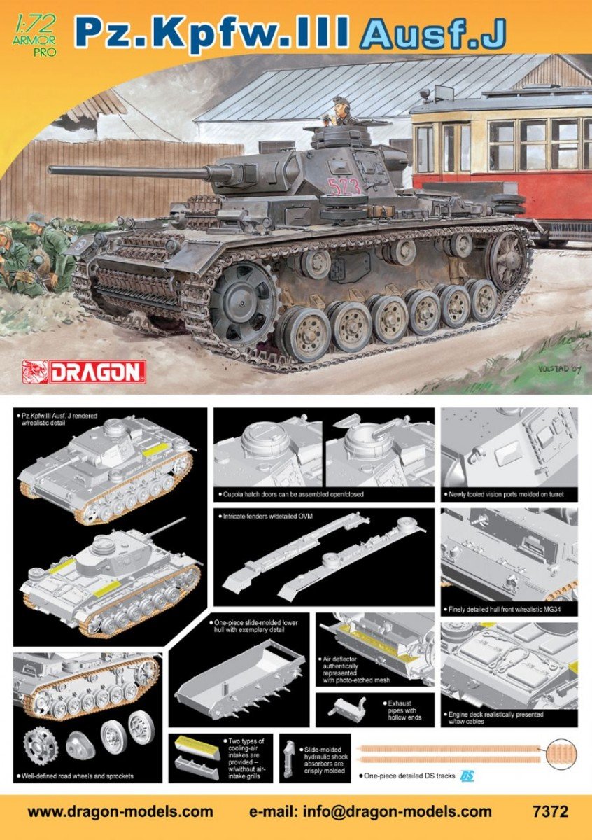 Dragon 7372 Pz.Kpfw.III Ausf. J 1/72 – Bild 2