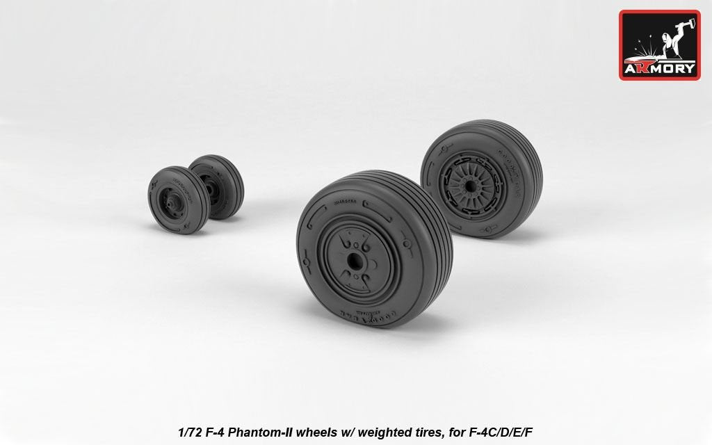 Armory Models AW72329 F-4 Phantom-II wheels w/ weighted tires, mid 1/72 – imagen 3
