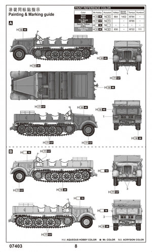 Trumpeter 07403 German Sd.Kfz. 8 schwerer Zugkraftwagen 12t 1/72 – zdjęcie 3
