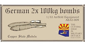 Maquettes Copper State Models AE32-009 Bombes aériennes allemandes 2x100kg 1/32
